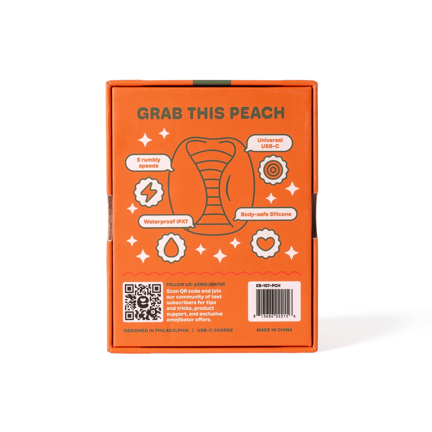 Peach Emojibator Vibrating Stroker