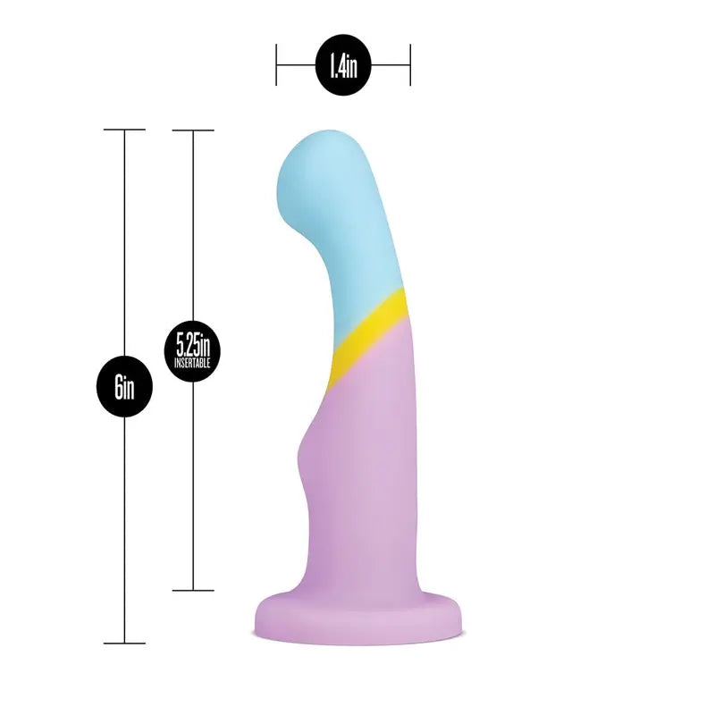 Avant Heart of Gold dildo with 5.25 inches of insertable length and 1.4 inch diameter