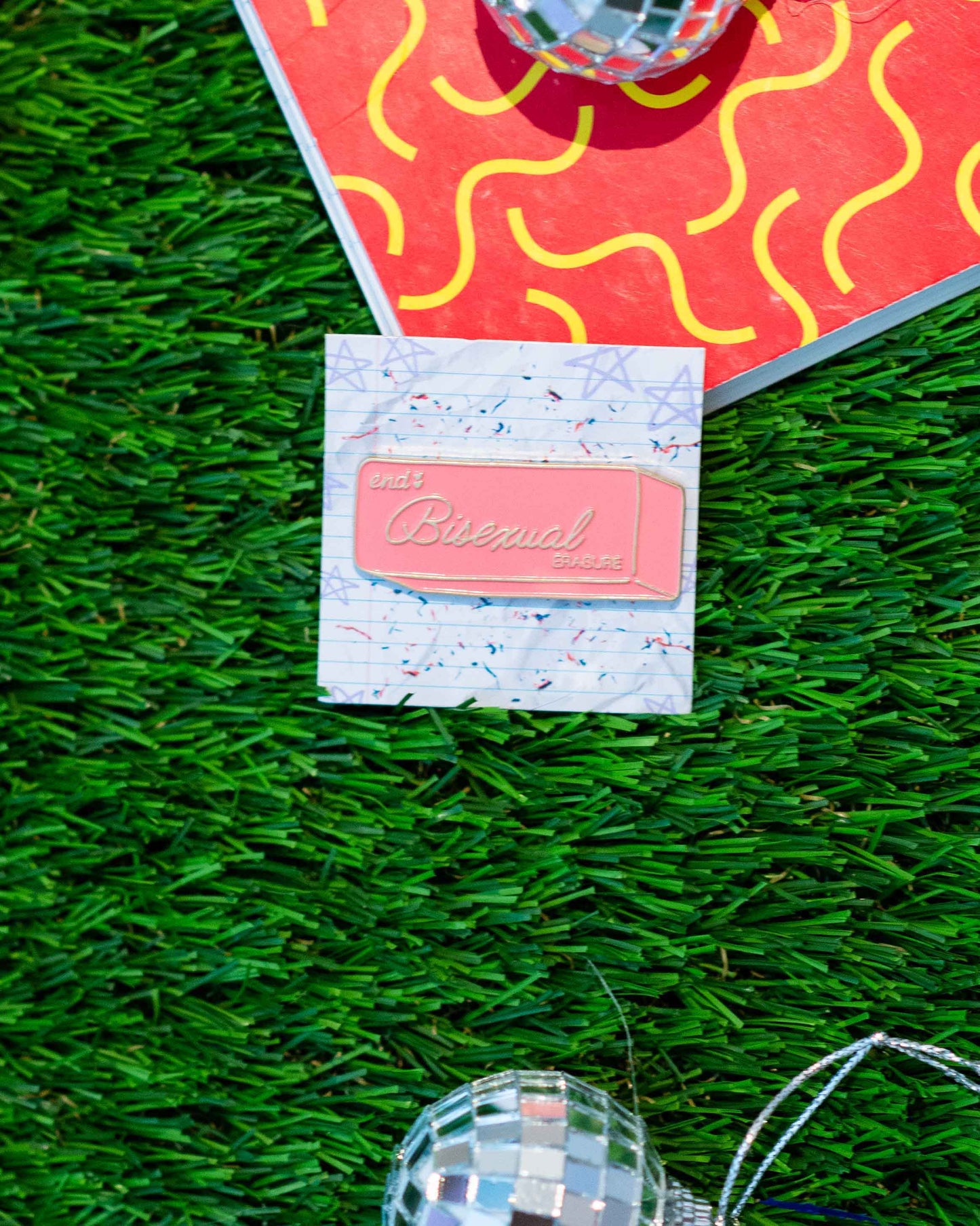 End Bisexual Erasure Enamel Pin