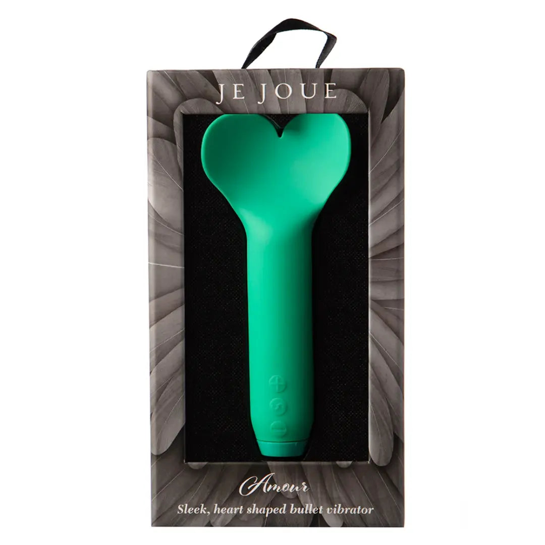 Je Joue Amour slim vibrator in emerald green with box