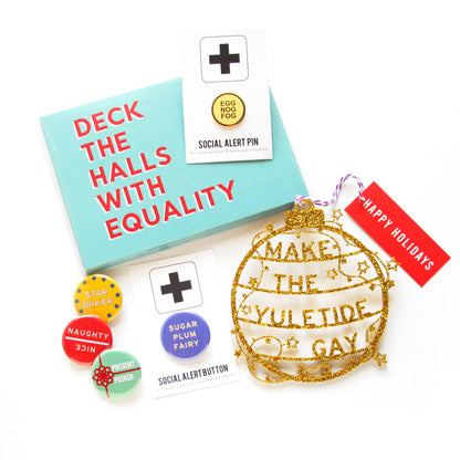 NAUGHTY or NICE Pinback Button