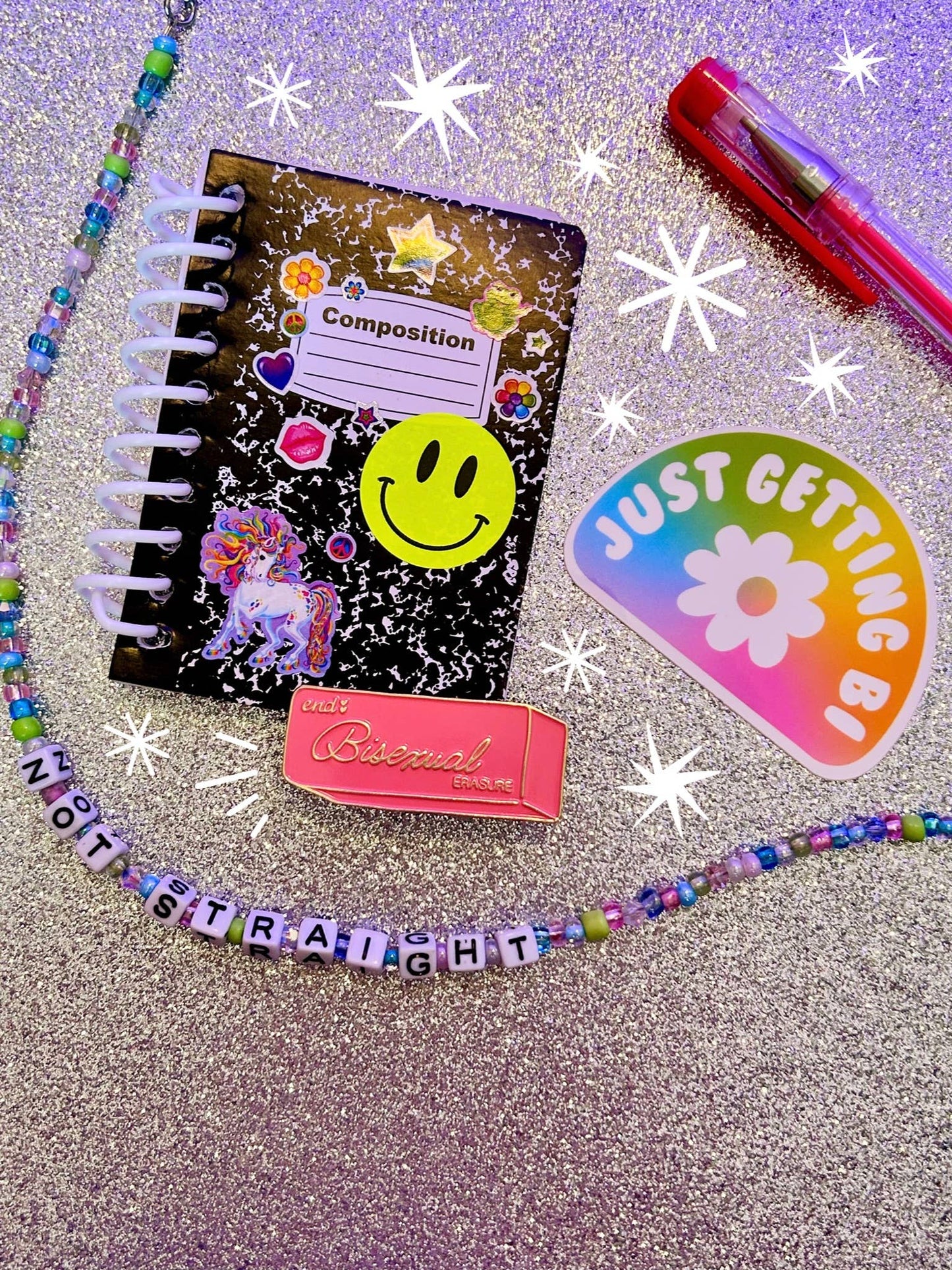 End Bisexual Erasure Enamel Pin