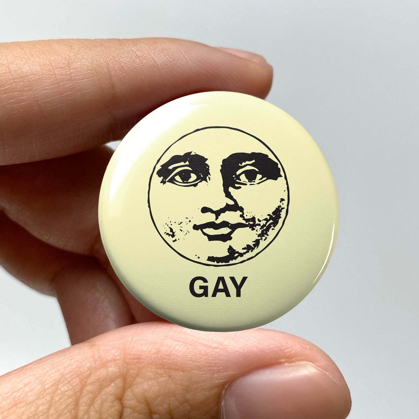 Gay Moon Illustration Pin-Back Button