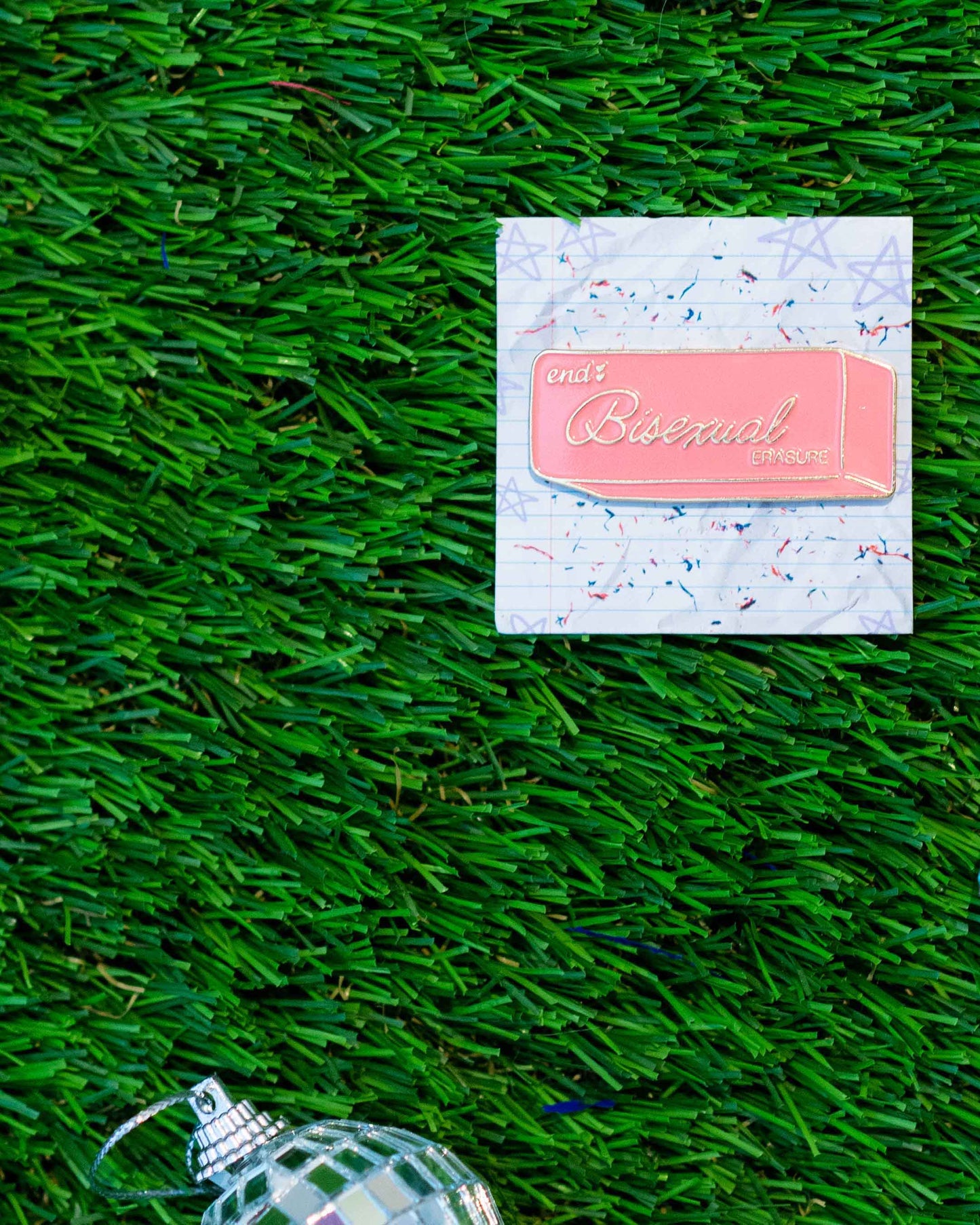 End Bisexual Erasure Enamel Pin