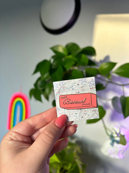 End Bisexual Erasure Enamel Pin