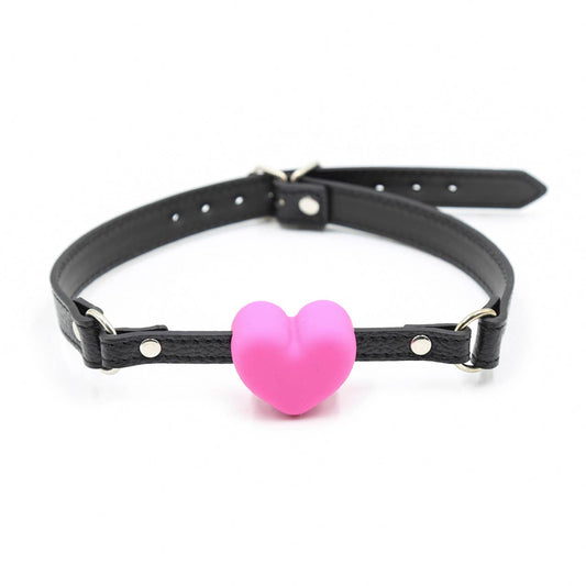 Pink Silicone Heart Ball Gag