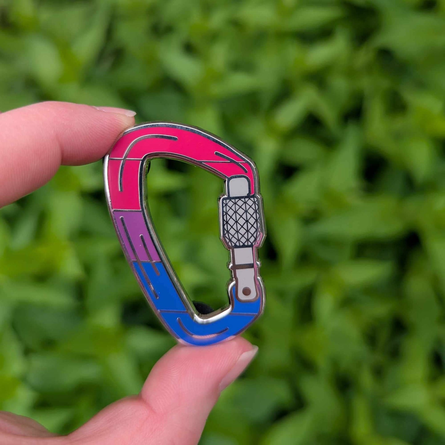 Bi Carabiner Enamel Pin