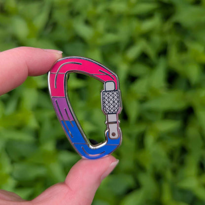 Bi Carabiner Enamel Pin