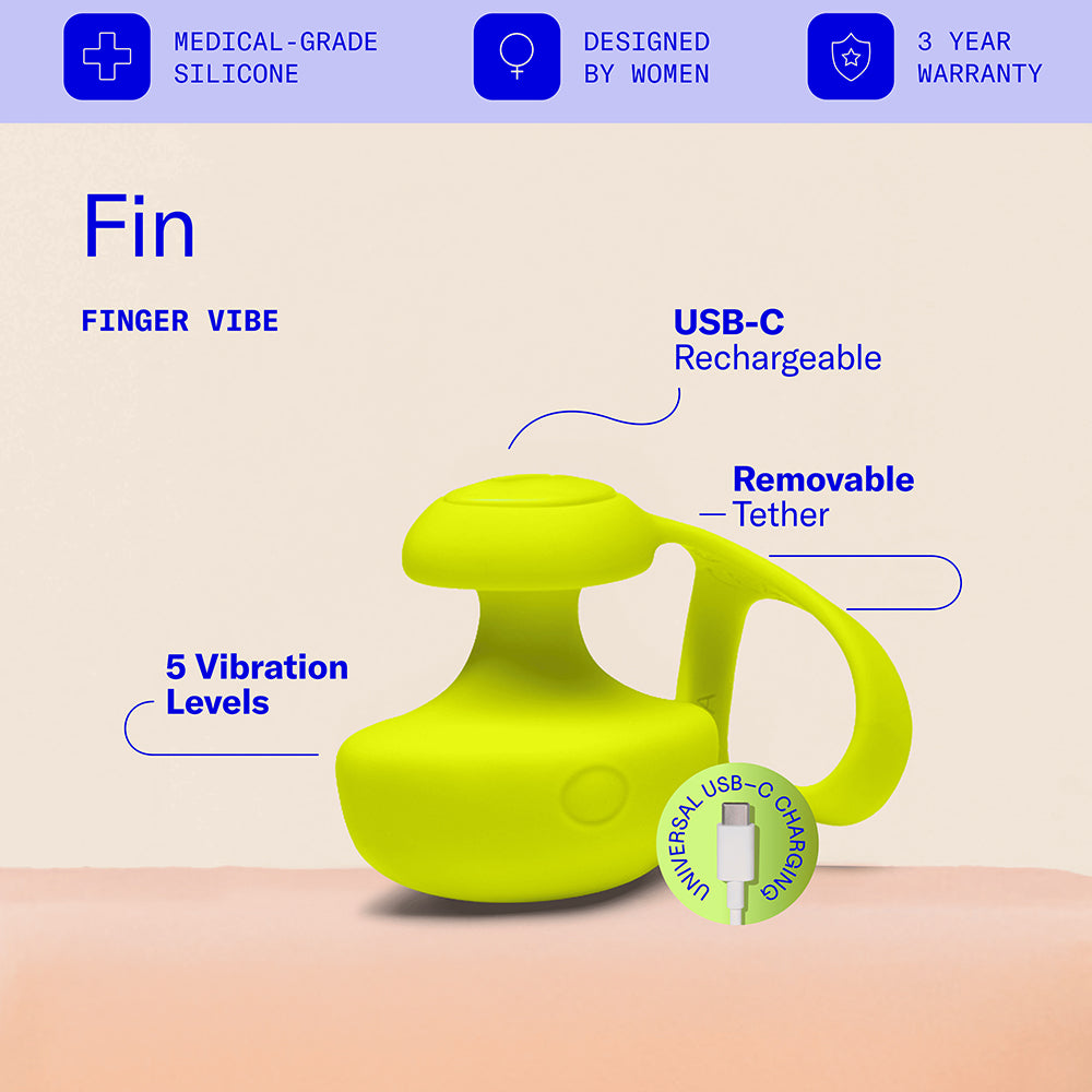 Dame Fin 2.0 Finger Vibrator Citrus