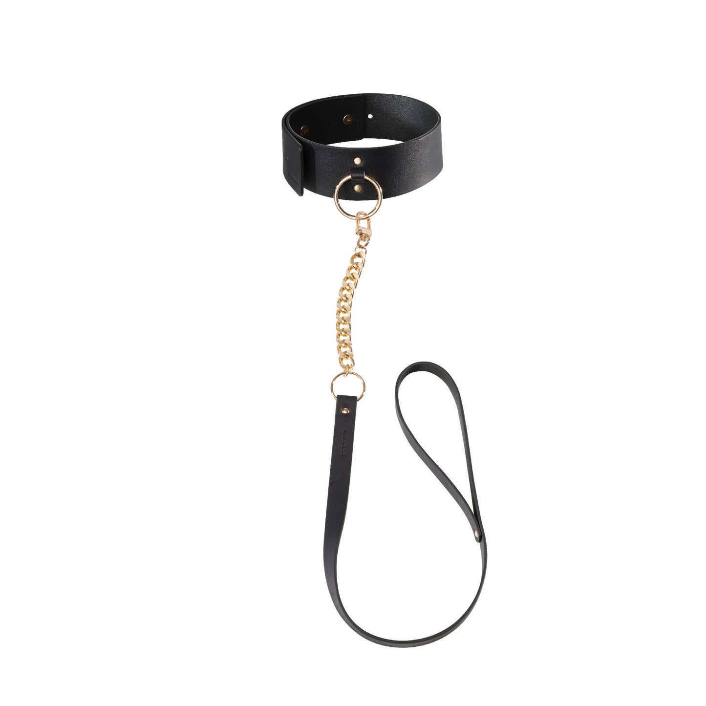 BIJOUX MAZE - Wide choker with leash black