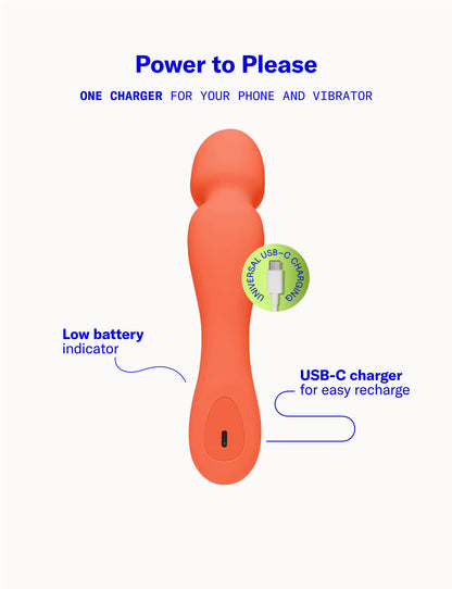 Dame Min Mini Wand Vibrator Papaya