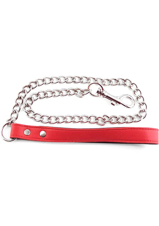 Red Leather Lead with Chain Field Day Boutique