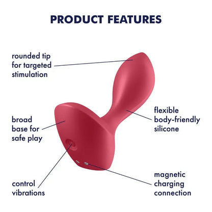 Satisfyer Vibrating Butt Plug Red - Field Day Boutique