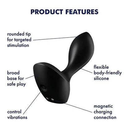 Satisfyer Vibrating Butt Plug Black - Field Day Boutique