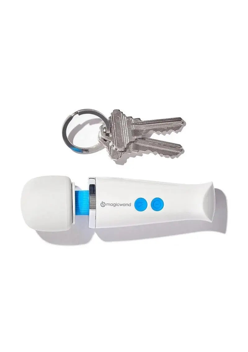 Magicwand Micro shown as about twice as long compared with house keys