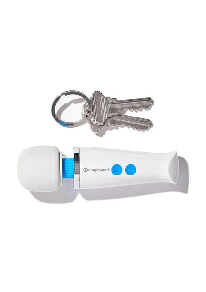 Magicwand Micro shown as about twice as long compared with house keys