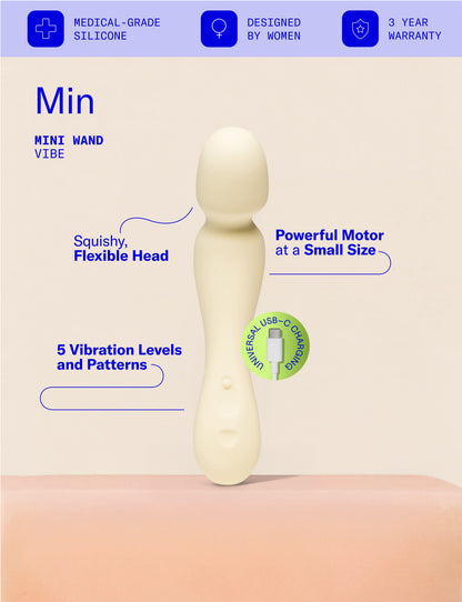 Min, Powerful Mini Wand Vibrator: Butter