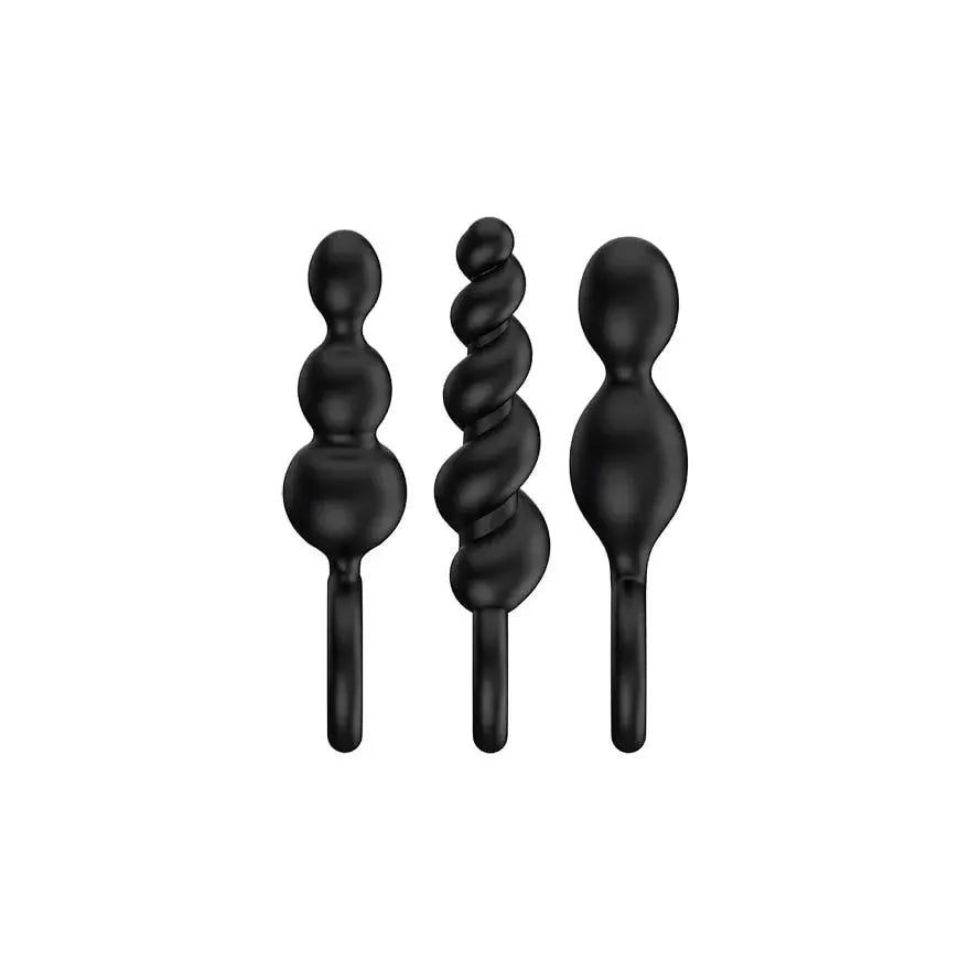 Satisfyer Black Textured Plug Trio - Field Day Boutique