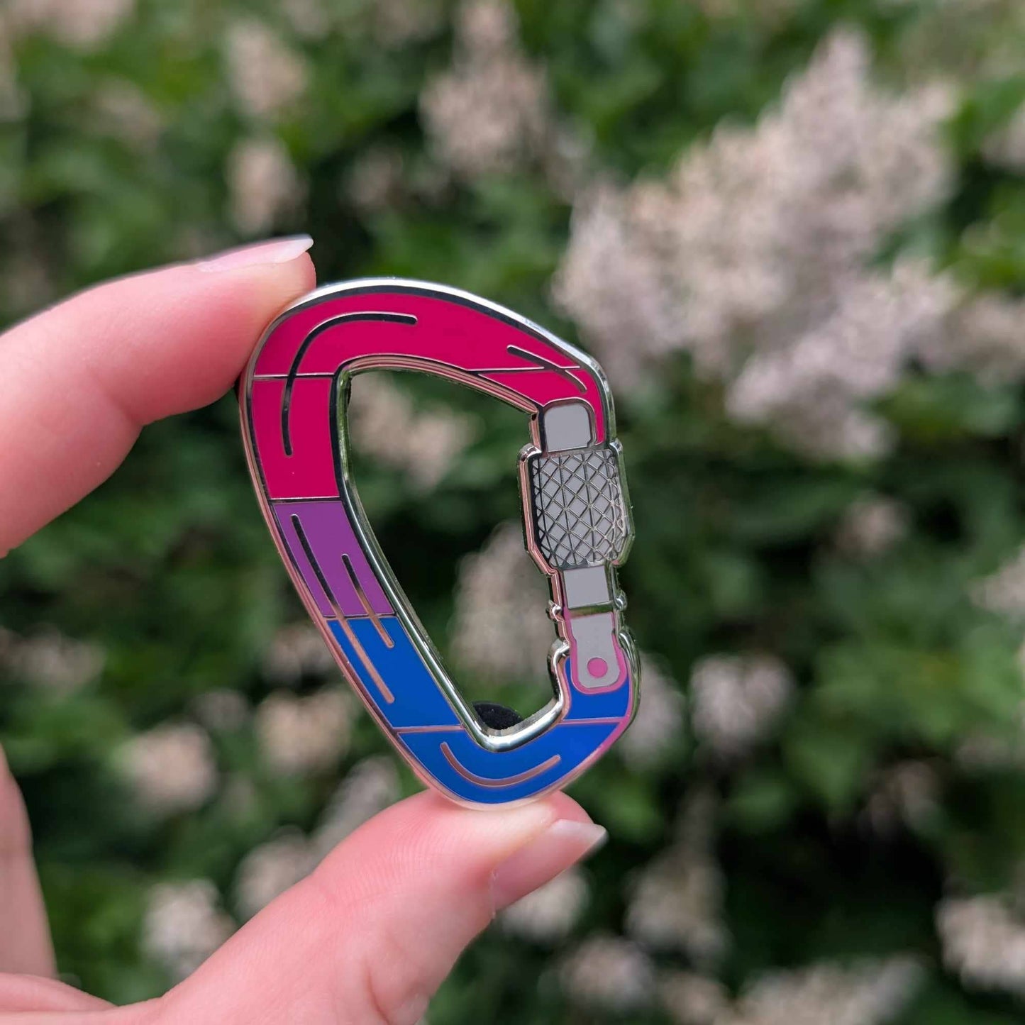 Bi Carabiner Enamel Pin