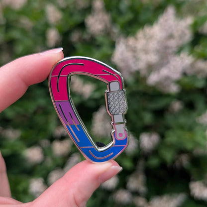 Bi Carabiner Enamel Pin
