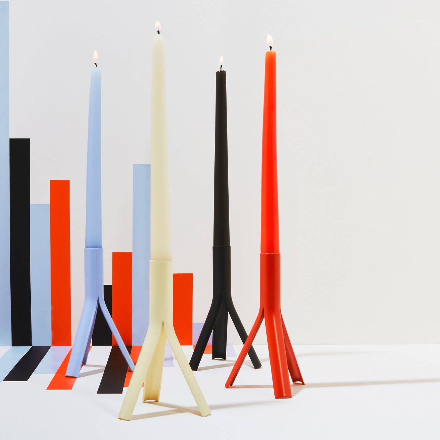 Taper Candles (4 Pack) - 10" Tall, 8 Hr Burn, Orange