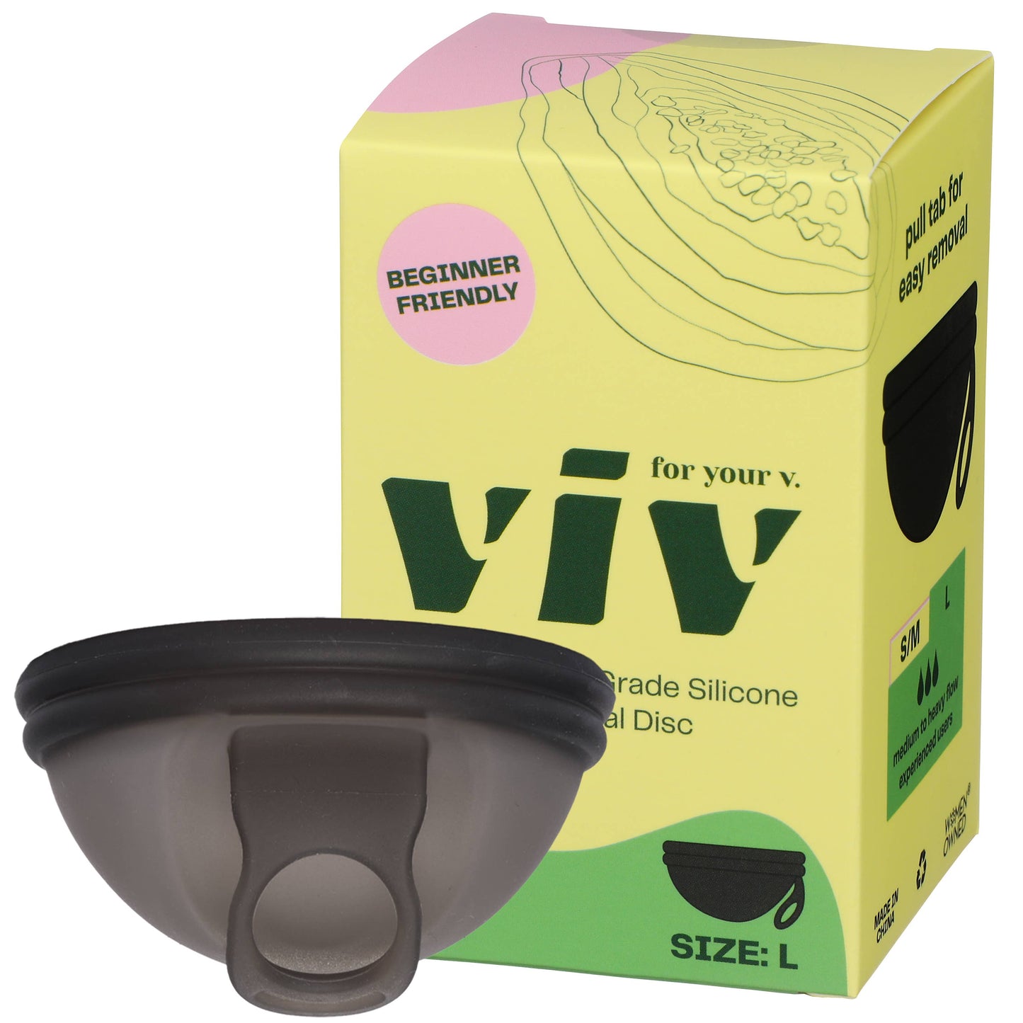Viv Menstrual Disc - Reusable Silicone Period Disc: Large