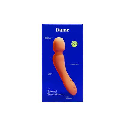 Dame Min Mini Wand Vibrator Papaya