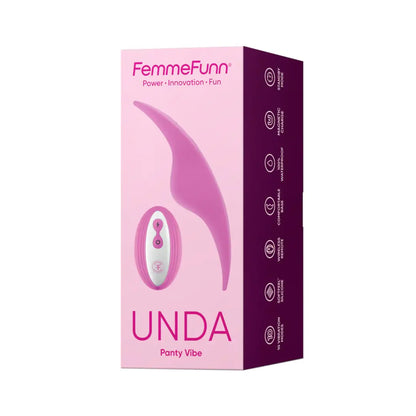 Pink FemmeFunn Unda external remote controlled vibrator in box