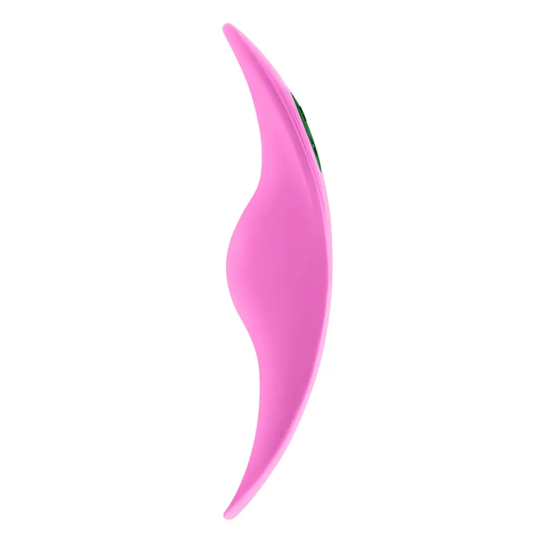 Pink FemmeFunn Unda external remote controlled vibrator side view