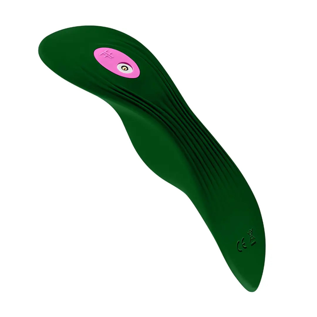 Dark Green FemmeFunn Unda external remote controlled vibrator