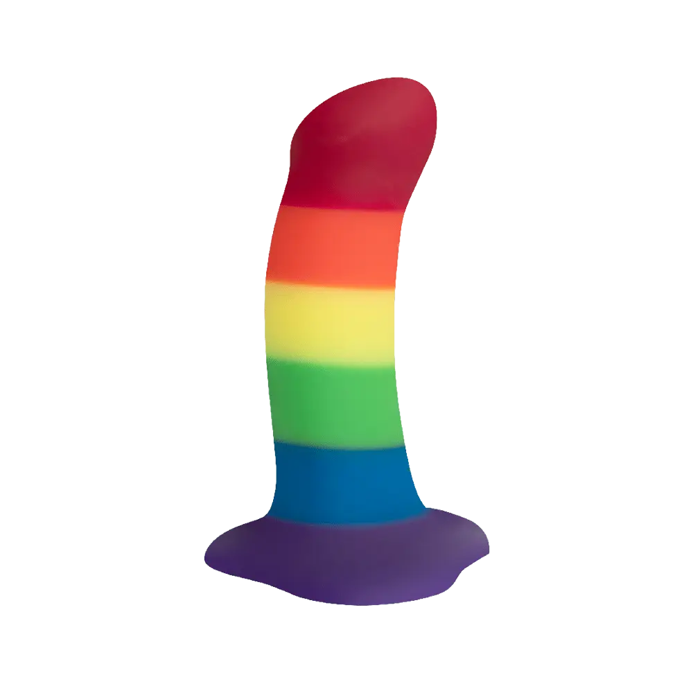 Amor rainbow striped silicone dildo 