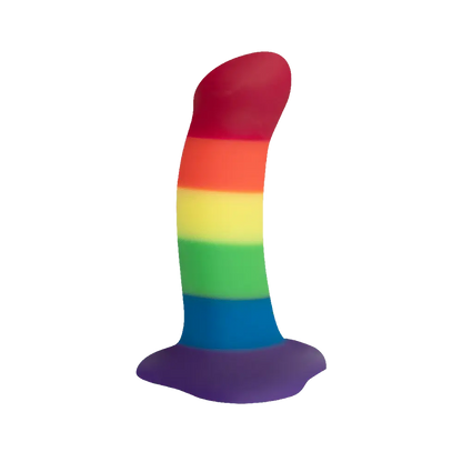 Amor rainbow striped silicone dildo 