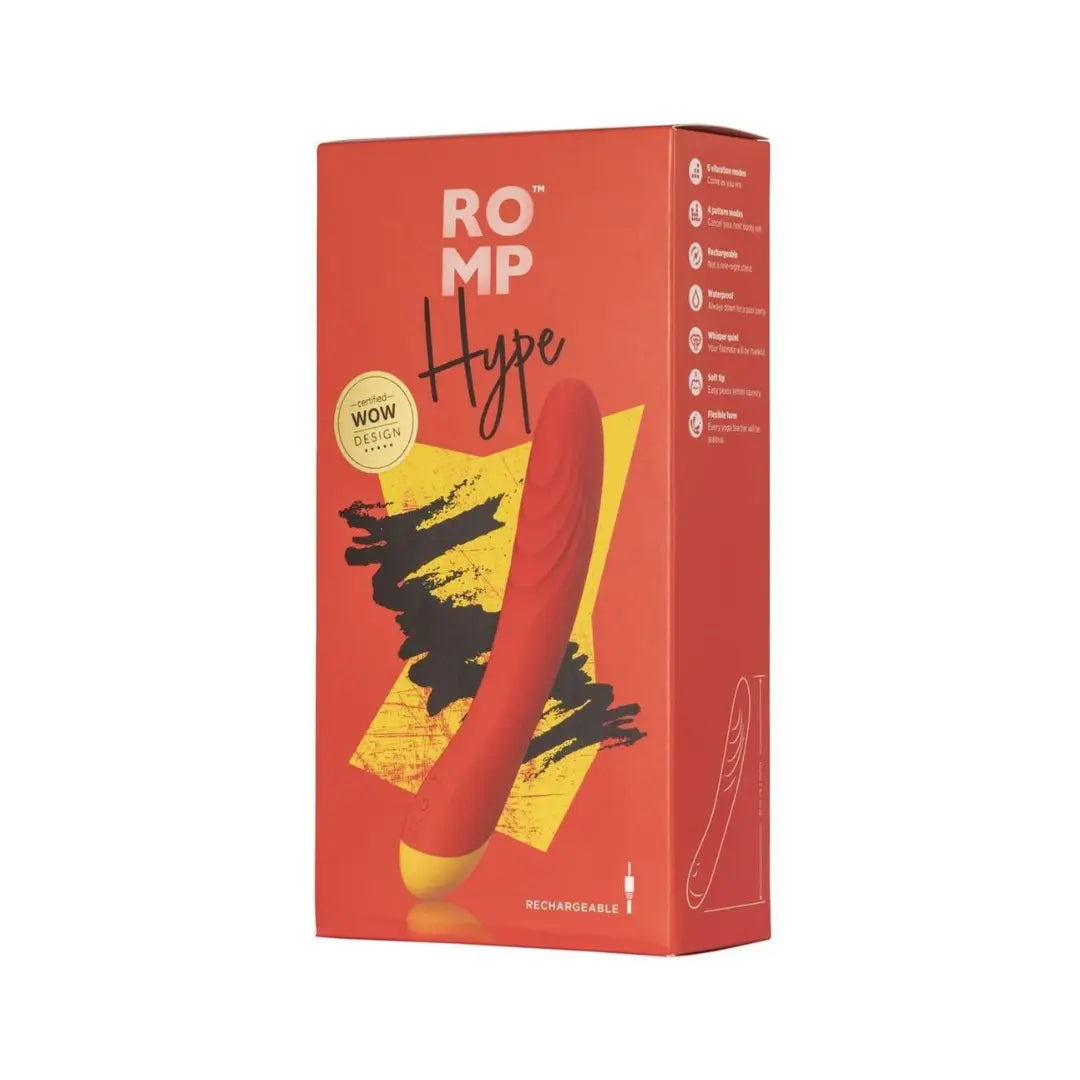 Romp Hype insertable vibrator in colorful packaging