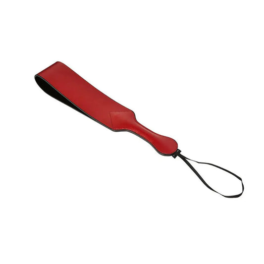 Deep red vegan leather spanking loop paddle